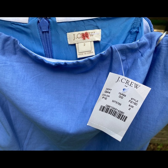 NWT J Crew Chambray Embroided Dress size 2 - Picture 3 of 9